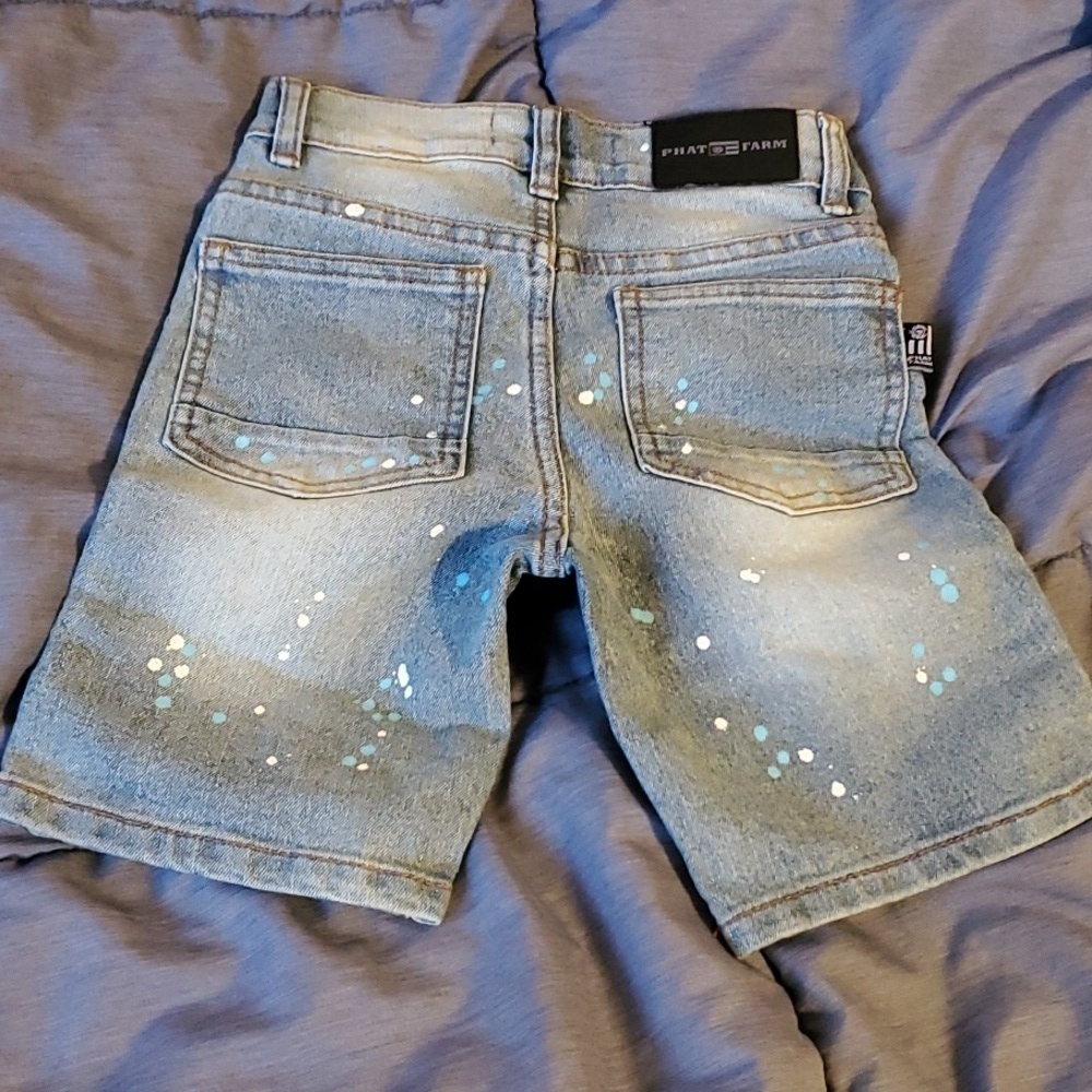 Phat Farm Blue Distress Kids Shorts Size 2t Or 3t See Measurements Rip + Repair - Picture 4 of 12